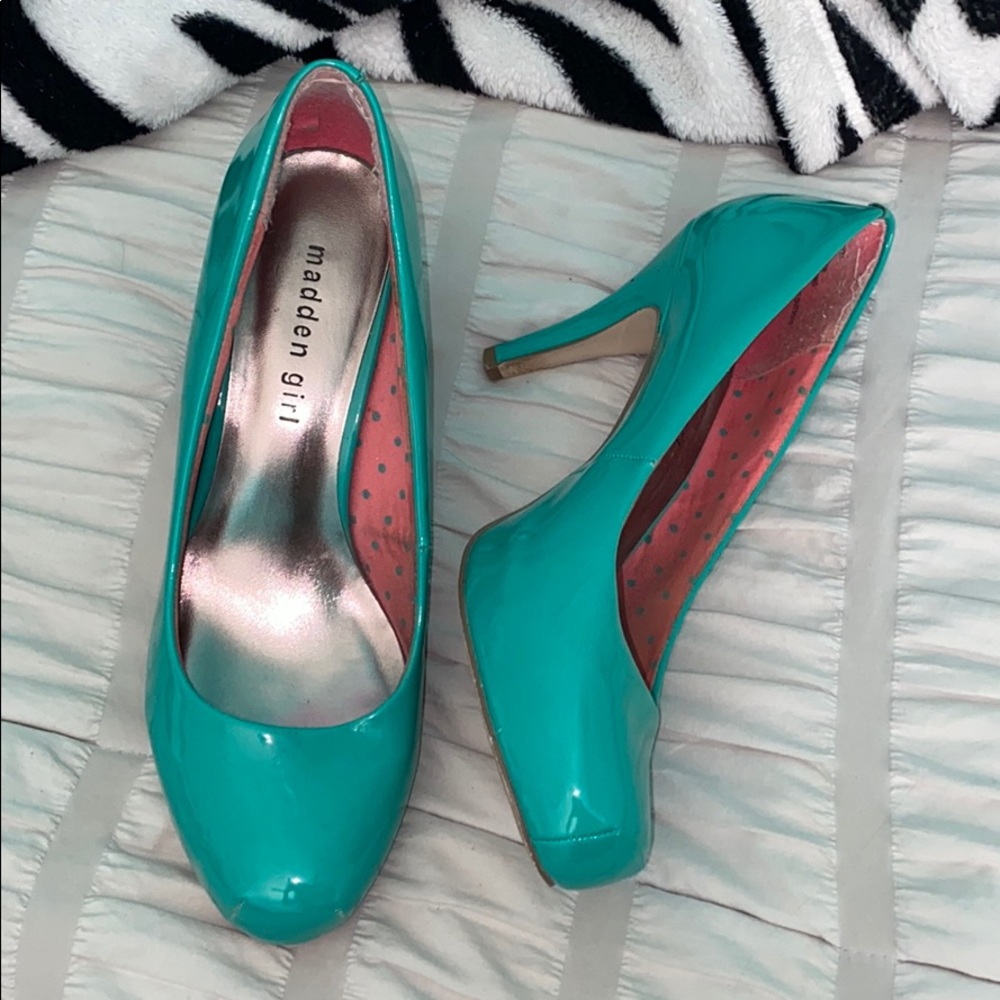 Madden Girl Turquoise Heels